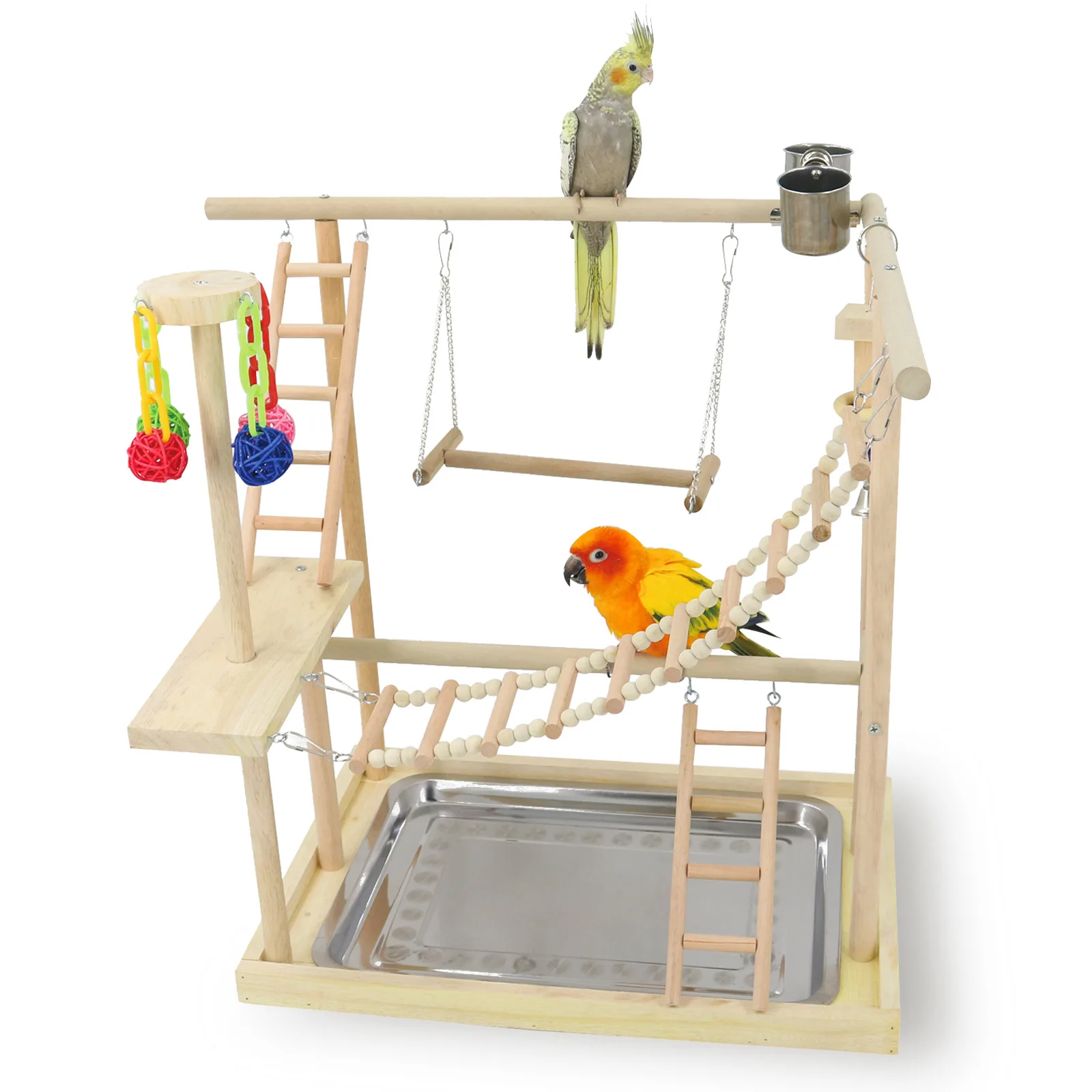 Pet toy parrot interactive playground parrot training solid wood stand bird supplies bird stand parrot stand stand