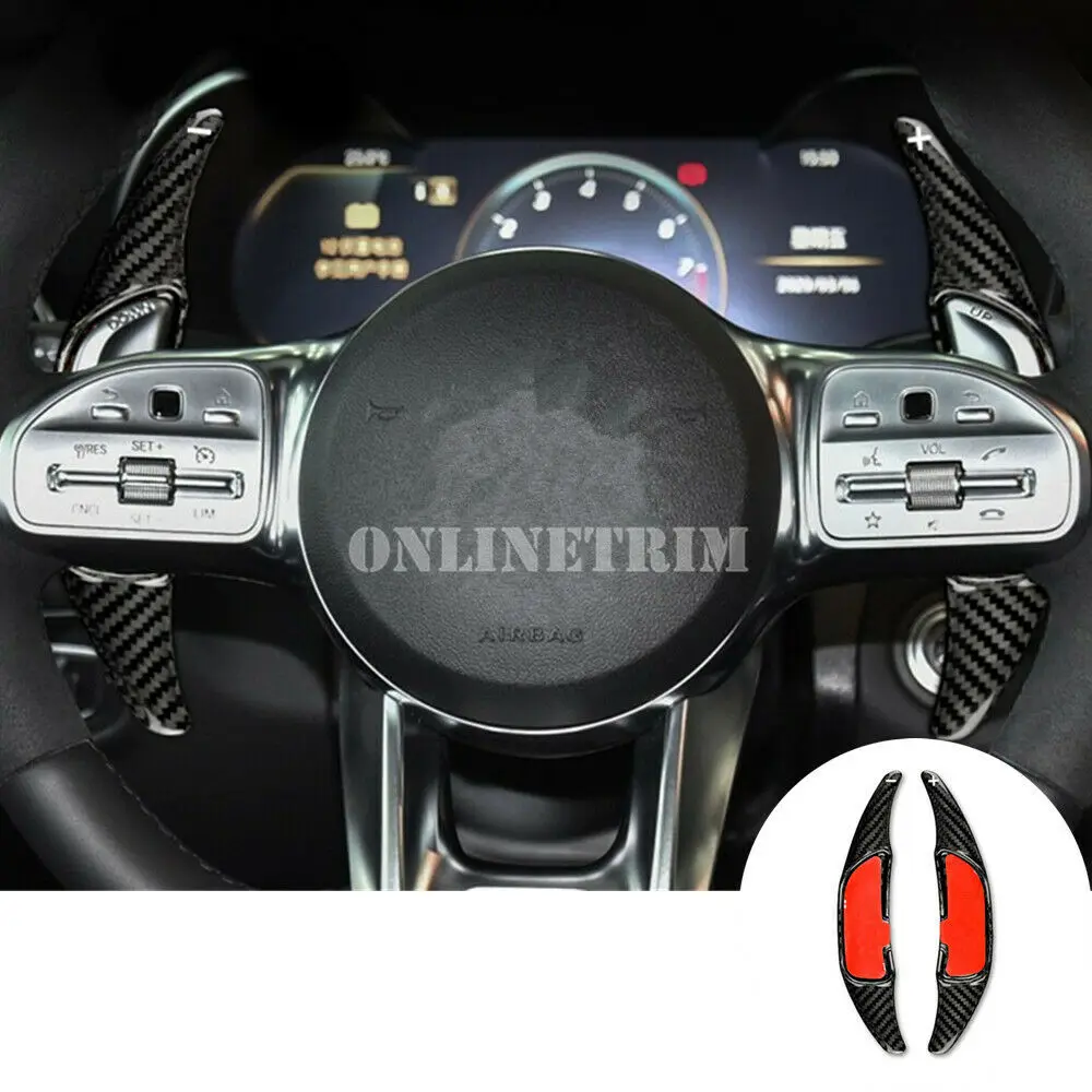 Carbon Fiber Steering Wheel Paddle Shifter Interior Modification for Benz AMG A45 C63 E63 CLA45 S65 Accessories