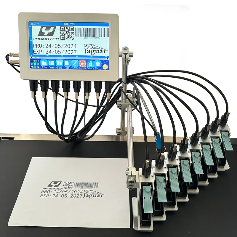 Автоматическая машина для кодирования с 8 головками и 10 дюймовым экраном принтер