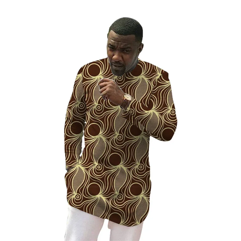 Мужские рубашки в стиле сенатора Анкары с принтом Дашики модные свадебные