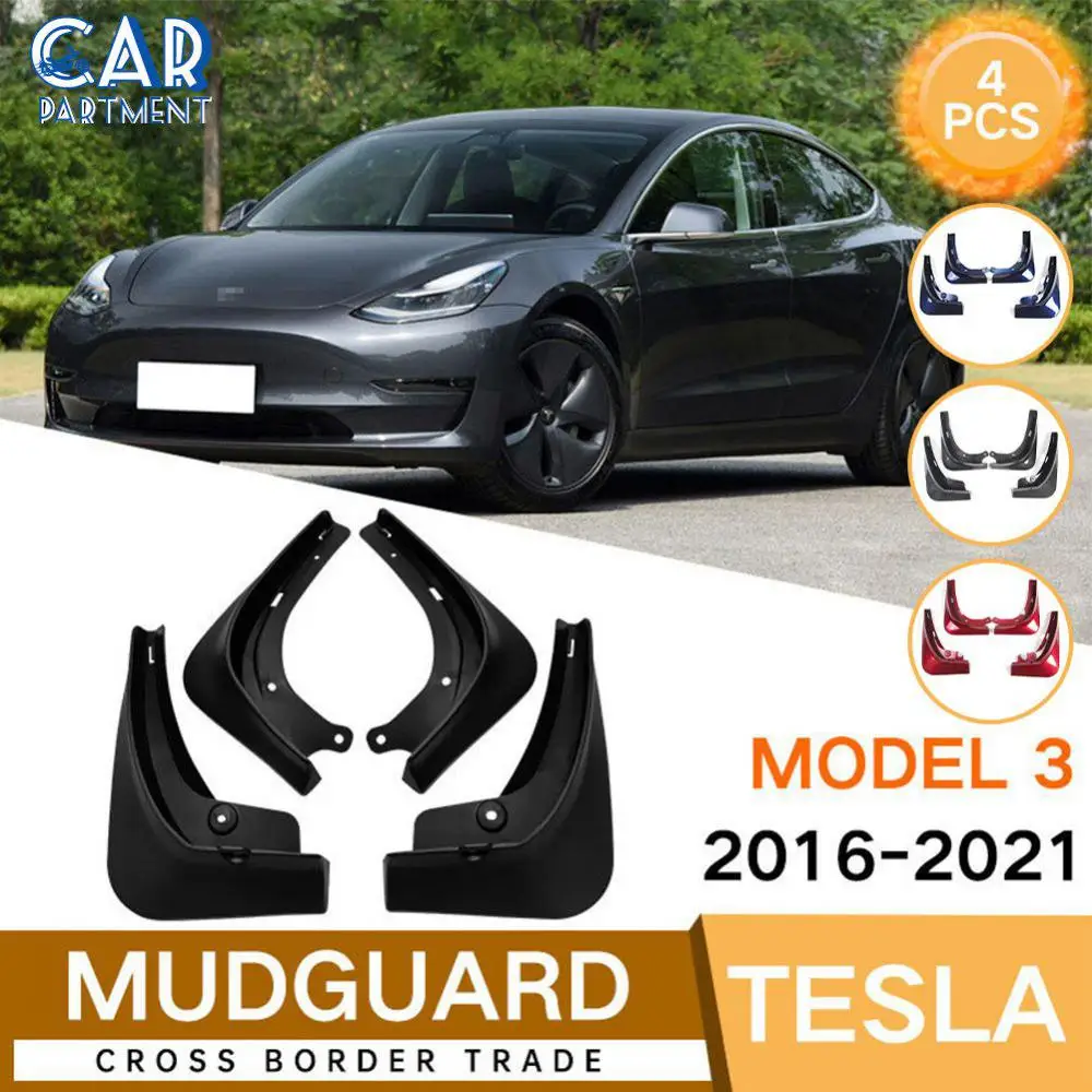 

Matte Black Carbon Fiber Car Mud Flaps Protector Guard Fender 4 Piece Set No Need To Drill Holes Front Rear Wheel Mudguard Abs