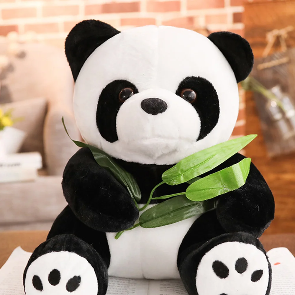 Милая панда плюшевые игрушки набивная кукла из ткани Бамбуковая форма милый