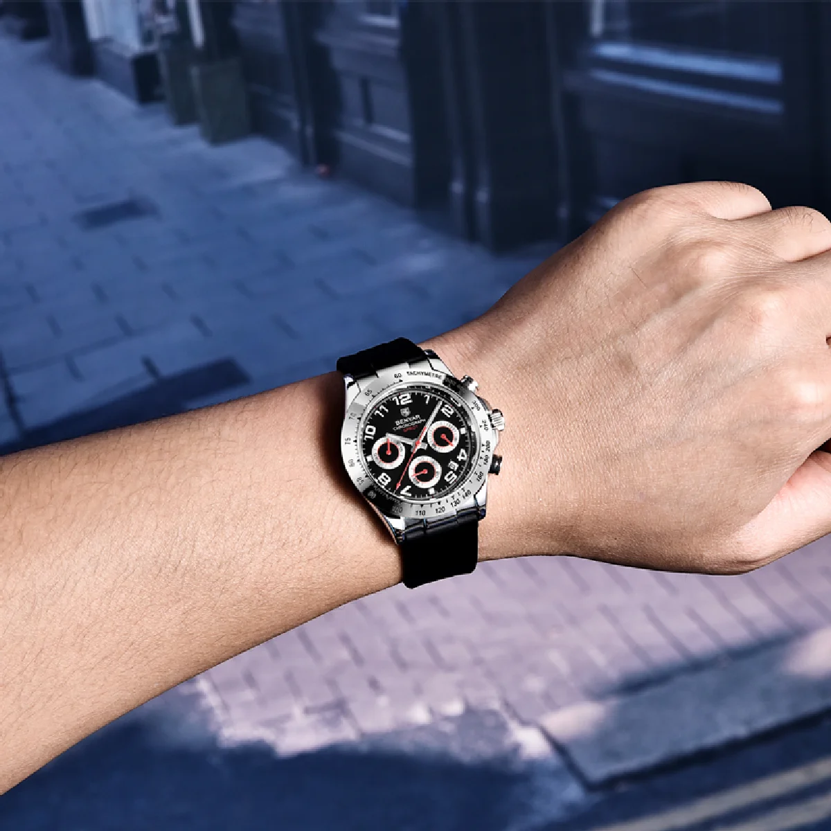 

BENYAR 40MM Quartz Watch Business Men's 30M Waterproof Wristwatch Top Brand Men's Stainless Steel Chronograph Relogio Masculino