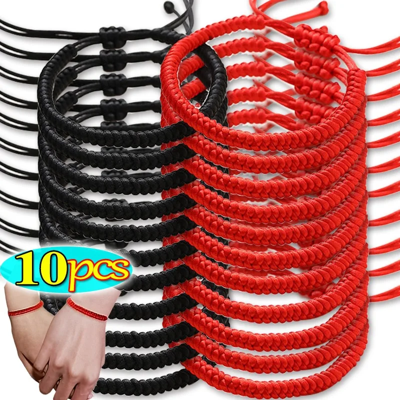 

10/5/1Pcs Lucky Red Thread Bracelet Couple Tibetan Buddhist Adjustable Handwoven Braided Rope Knots Bracelets Jewelry Wristbands