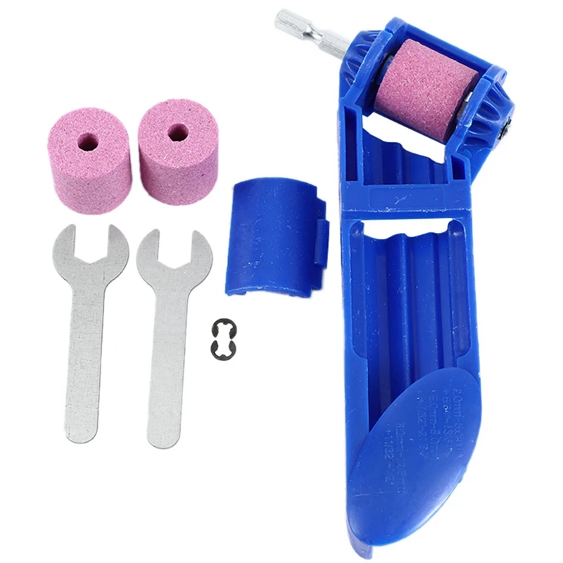 

2-12.5Mm Drill Bit Sharpener Corundum Grinding Wheel Portable Powered Tool With 10Pcs Straight Groove 60 Degree V Bits