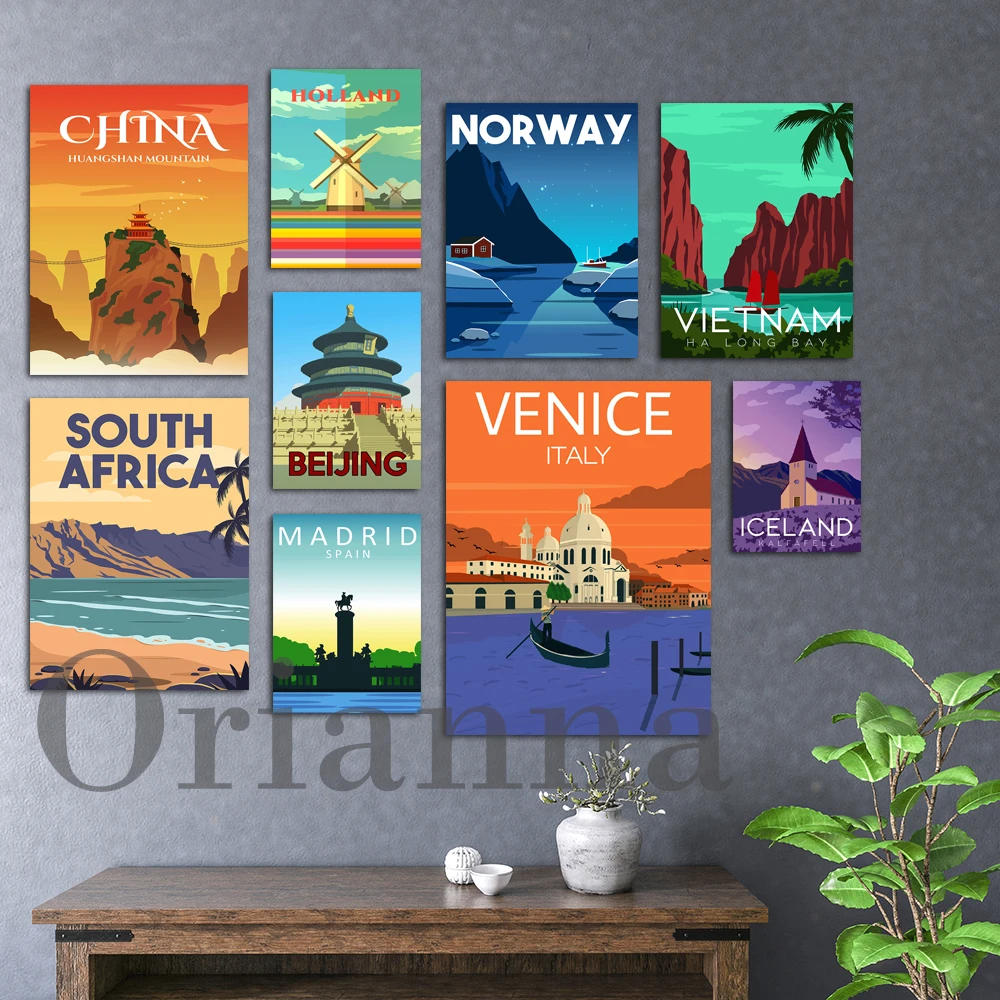 

Gujarat Iceland Venice Ireland Vietnam Istanbul Madrid Beijing Norway China Holland South Africa Thailand Cityscape Trave Poster