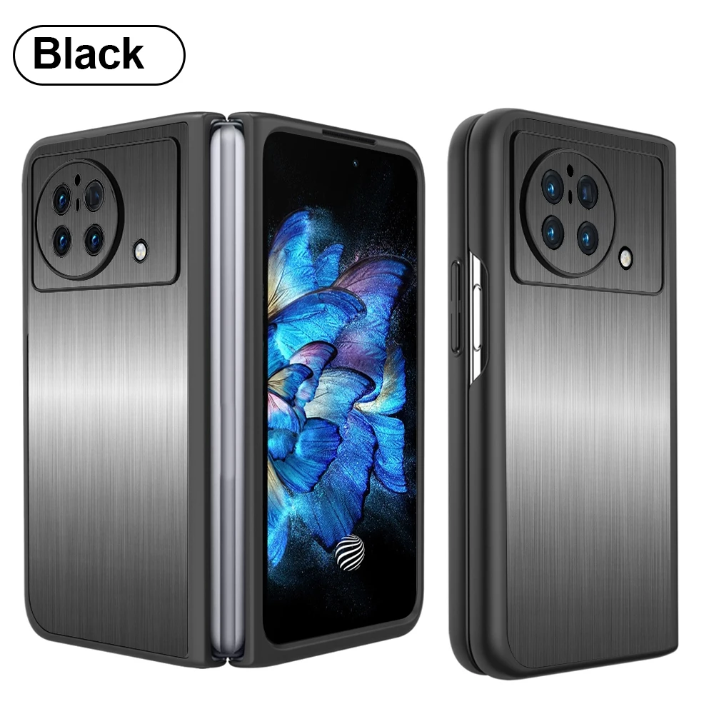 

Shockproof Case For VIVO X Fold 5G Case Stainless Steel Texture Hard PC Plastic Phone Capa Fundas for Vivo X Fold Cover