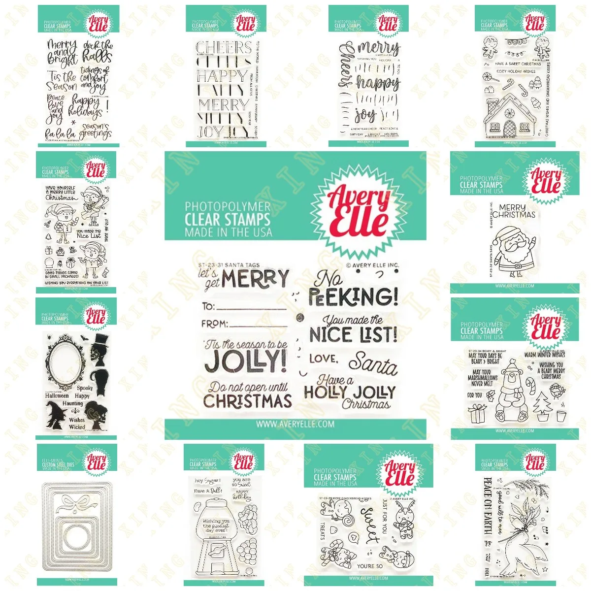 

2023 New Christmas Sentiments Santa Tags Metal Cutting Dies Clear Stamps Stencil for Scrapbooking Decoration Craft for DIY Card