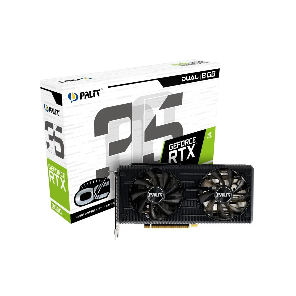 Видеокарта Palit Nvidia GeForce RTX 3050 Dual OC 8 Гб GDDR6 NE63050T19P1-190AD |
