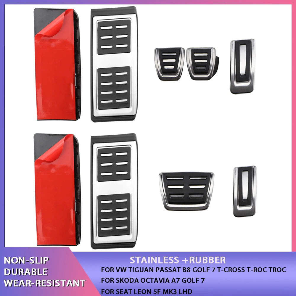

Stainless Steel Car Pedals for VW Seat Leon 5F MK3 2013-2019 MK4 2020 - 2022 LHD Golf MK7 7 VII 2014-2021
