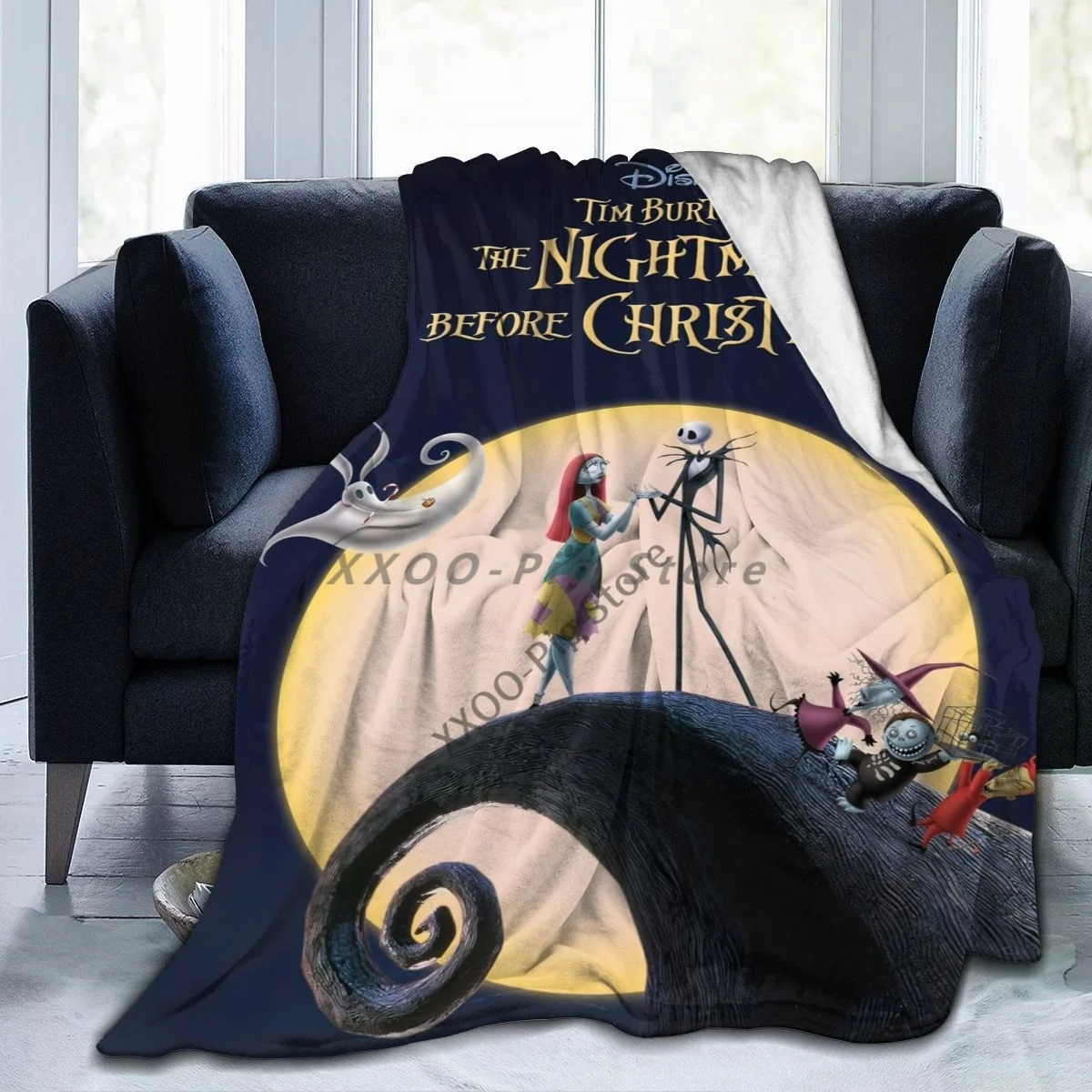 

A Nightmare Before Christmas Blanket Soft Christmas Throw Blanket Jack & Sally Throw Blankets for Couch Bed Living Room Sofa