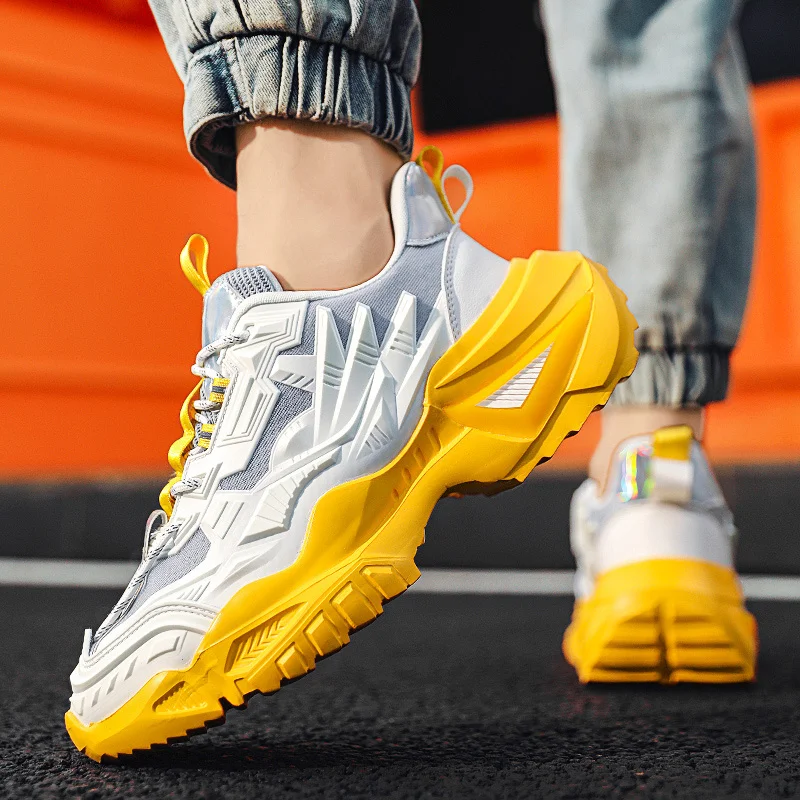 Big Size 35-45 Fashion Chunky Sneakers Unisex Comfortable Breathable Mens Trend Shoes Wear-resistant Womens Casual Sports Shoes