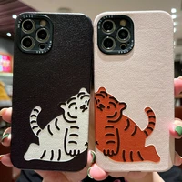 cute anime tiger phone case for iphone 13 12 11 pro max silicon rubber protective cases iphone13 pro xs xr 7 8plus cover couple
