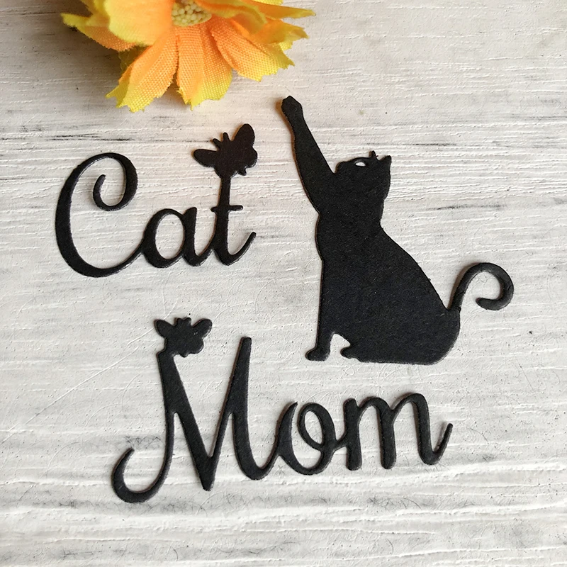 

Cat Mum Butterfly Metal Cutting Dies Decorative DIY Scrapbooking Steel Craft Diecut Embossing Paper Cards Stencils