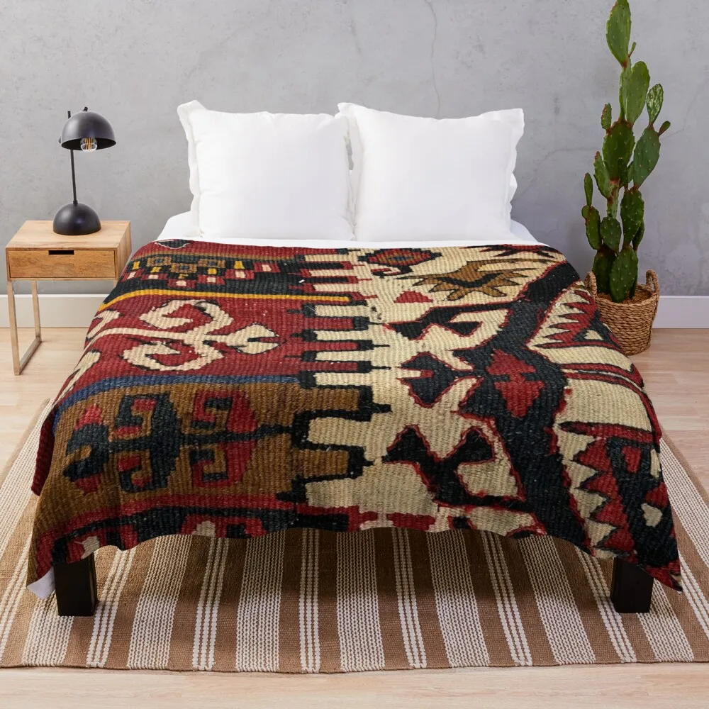 

Decorative Kilim, Navaho Weave, Woven Textile Fluffy Warm Cozy Plaid With Tassels For Sofa Rug Throw Blankets