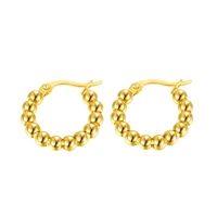 jewelry source manufacturer ins niche design fashion trend ball earrings retro new titanium steel stud earrings