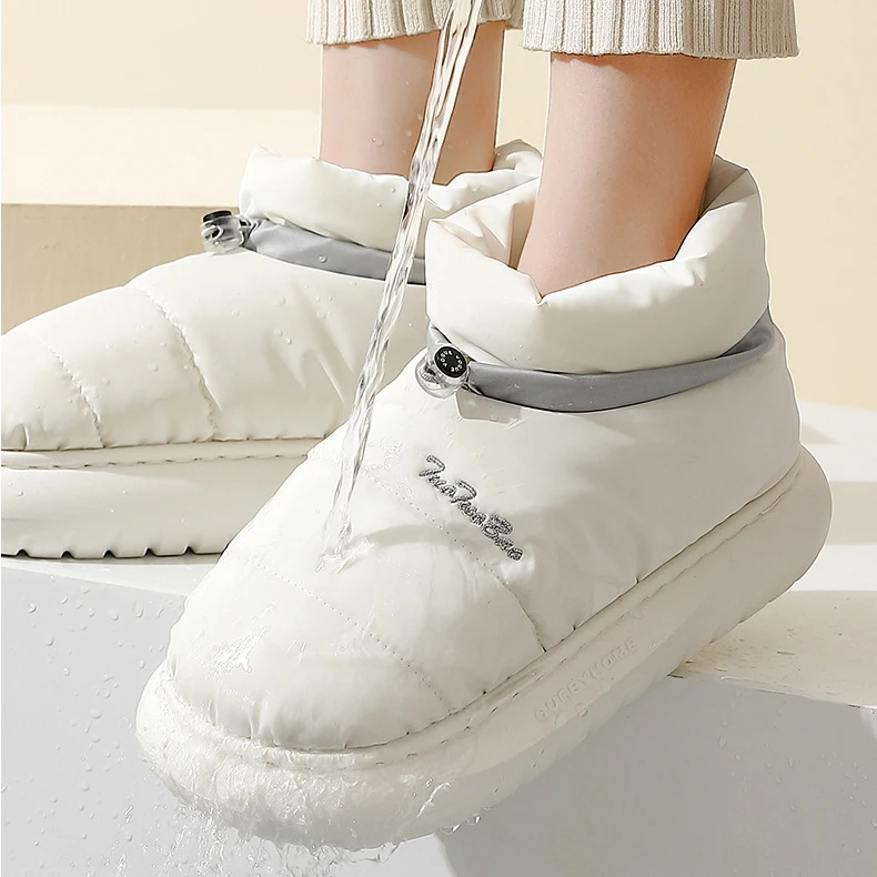 Chunky Women's Snow Boots Warm Down Winter 2022 Waterproof Female Ankle Boot with Fur Non-slip Candy Color Cotton Shoes Woman