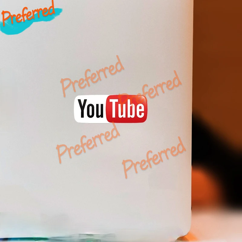 Виниловая наклейка YOUTUBE на окно автомобиля ноутбук высечка водонепроницаемый
