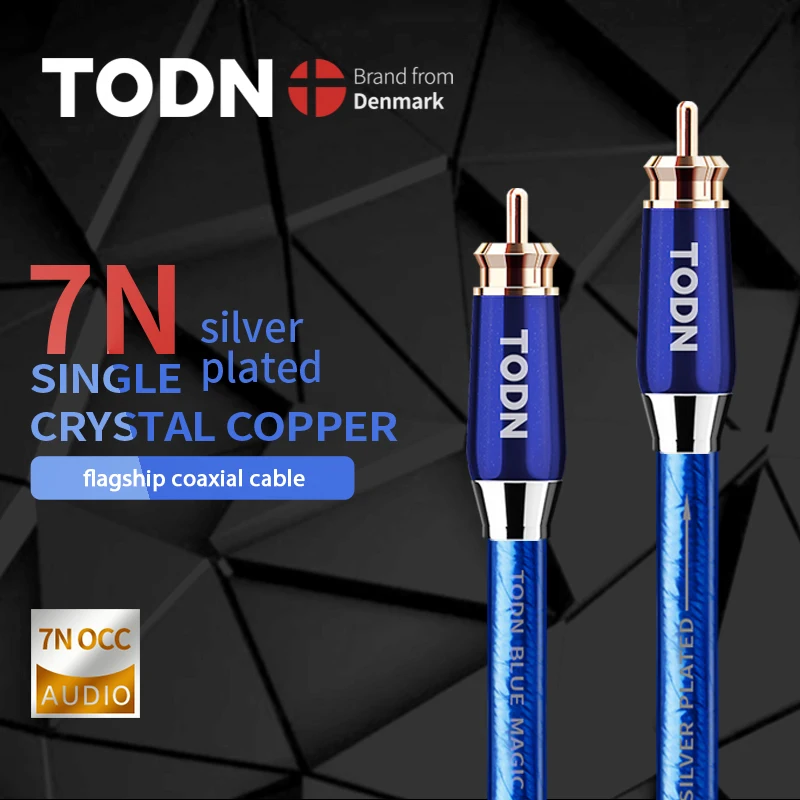 TODN ofc аудио кабель папа-папа 75 Ом Премиум SPDIF коаксиальный посеребренный occ RCA для
