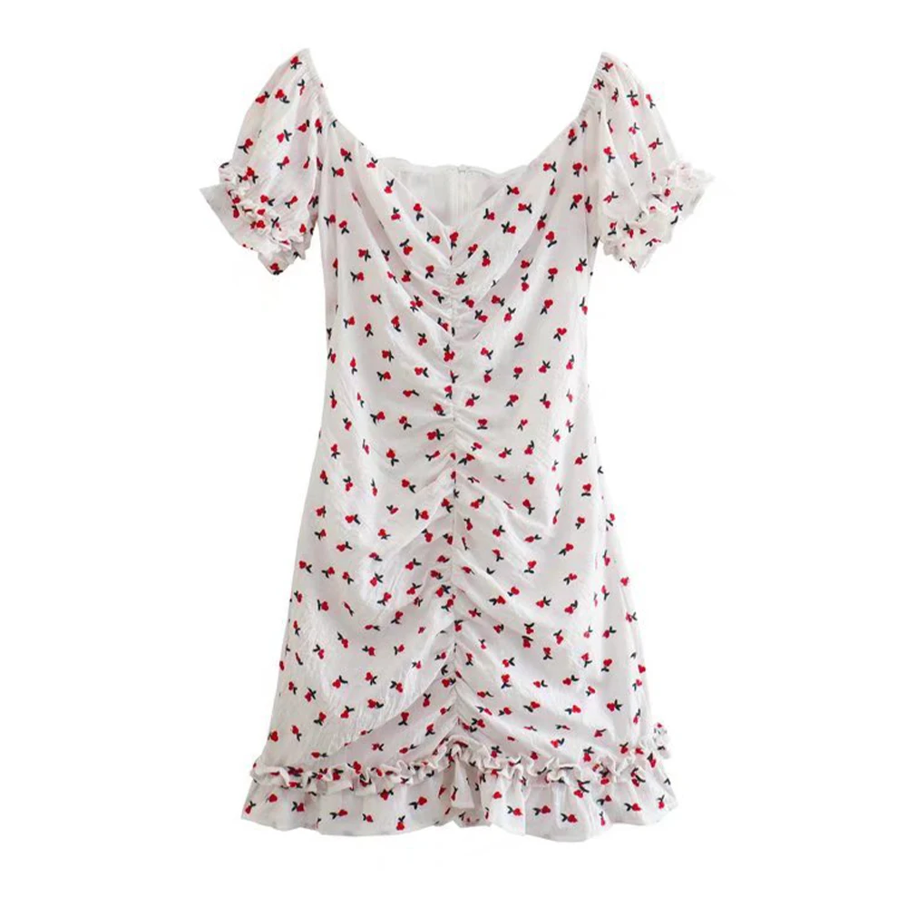 

Женское приталенное платье с вышивкой, летнее платье с коротким рукавом, на молнии сзади