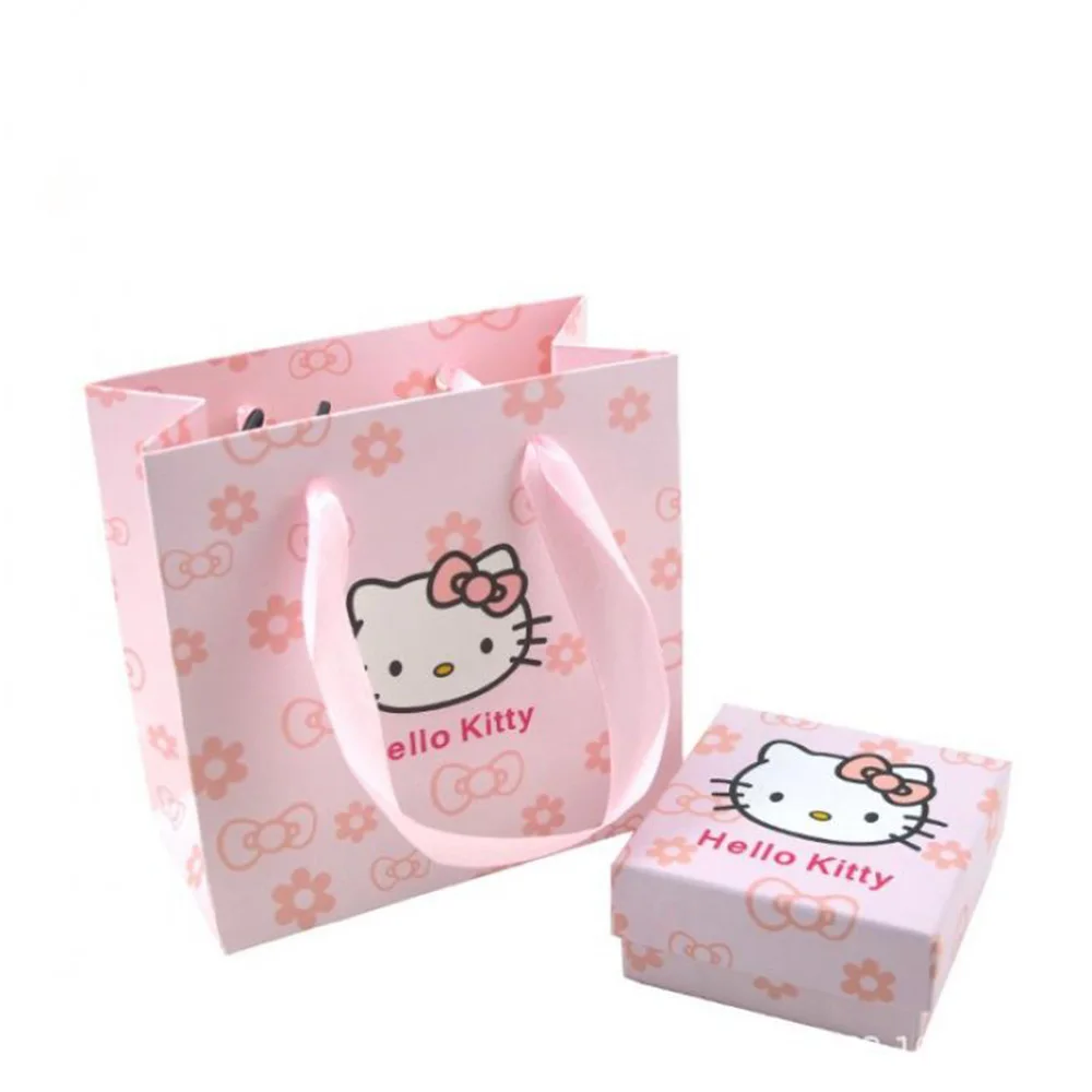 

Sanrio Kawaii Kitty ювелирные изделия розовая коробка милый мультфильм ювелирные изделия Подарочная коробка оптом