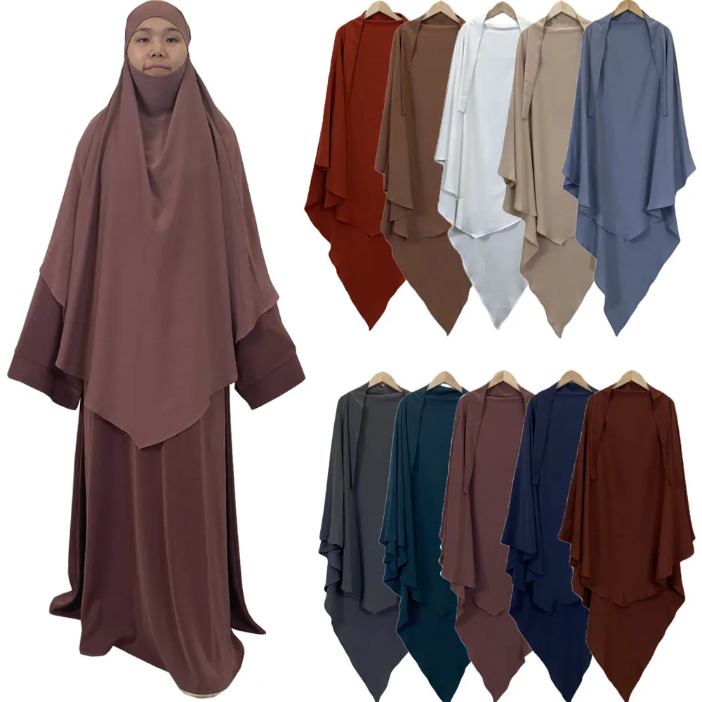 

Islamic Clothing Women Muslim Plain Long Khimar Hijab Scarf Headcover Eid Prayer Garment Headdress Dubai Saudi Turkey Indonesia