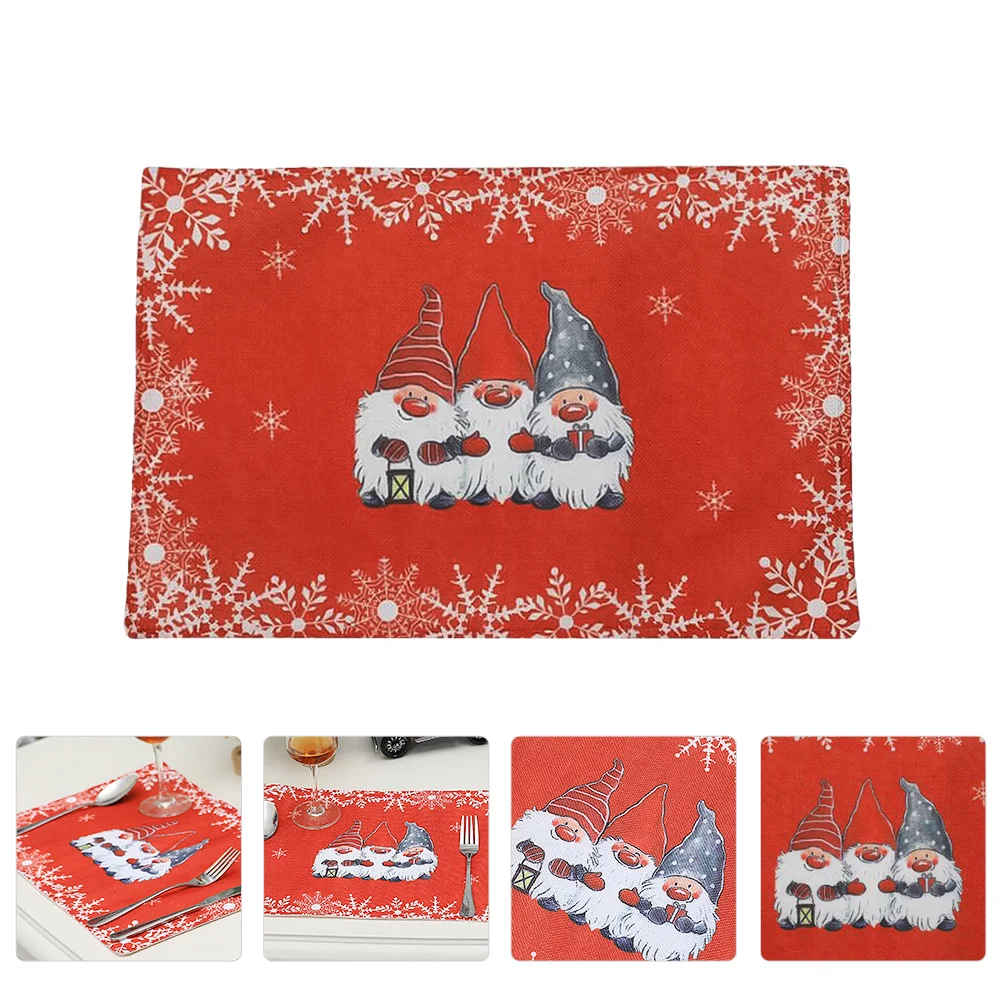 

Placemats Christmas Tablemats Supplies Household Dish Pads Protection Cloth Holiday Coasters Gnome Dinner Non Woven