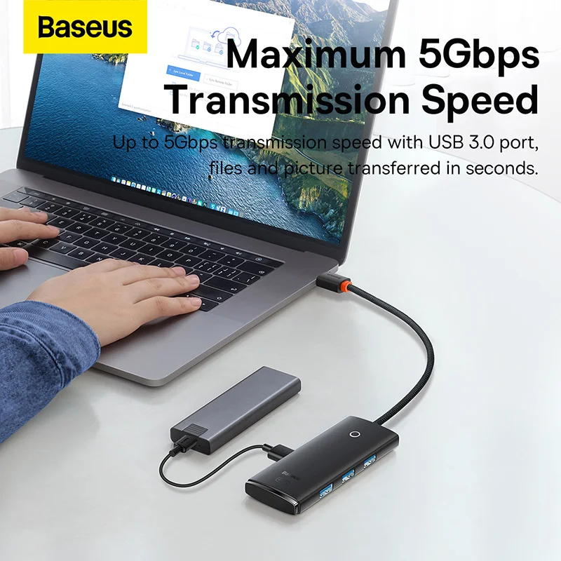 4-портовый адаптер Baseus Type- C USB-A для USB 3 0*4 Ethernet сплиттер ноутбука MacBook Pro |