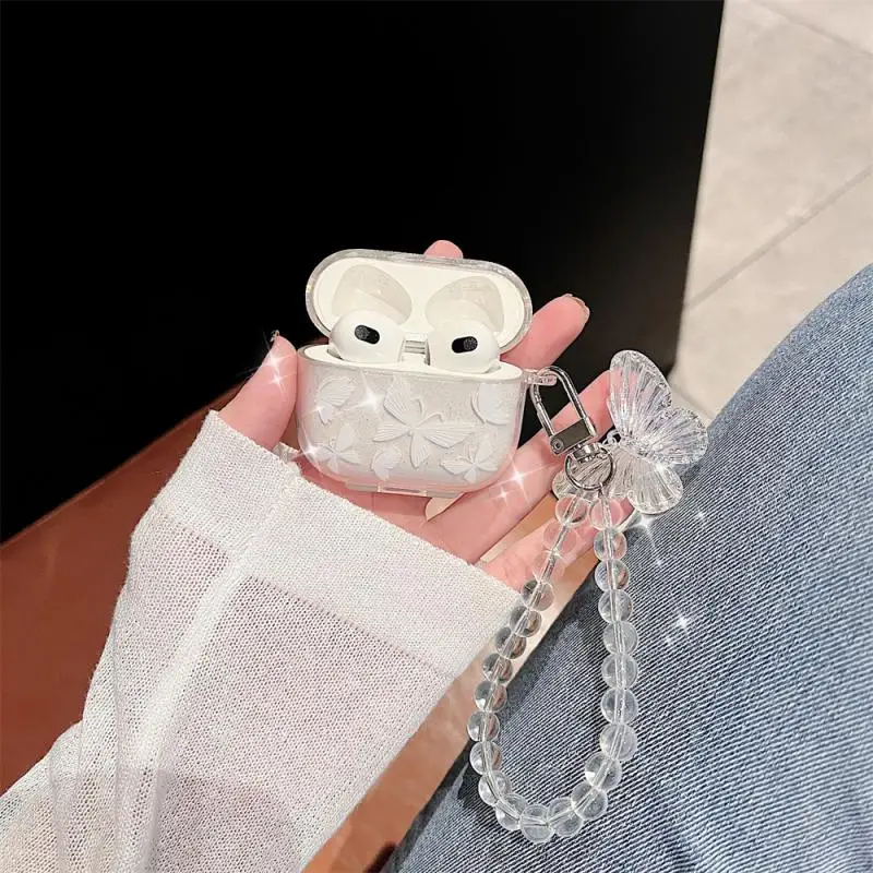 

Glitter Butterfly Print Bluetooth Headphone Case Protective Case For Apple AirPods 1 2 pro Bluetooth Headphone Cover 3rd