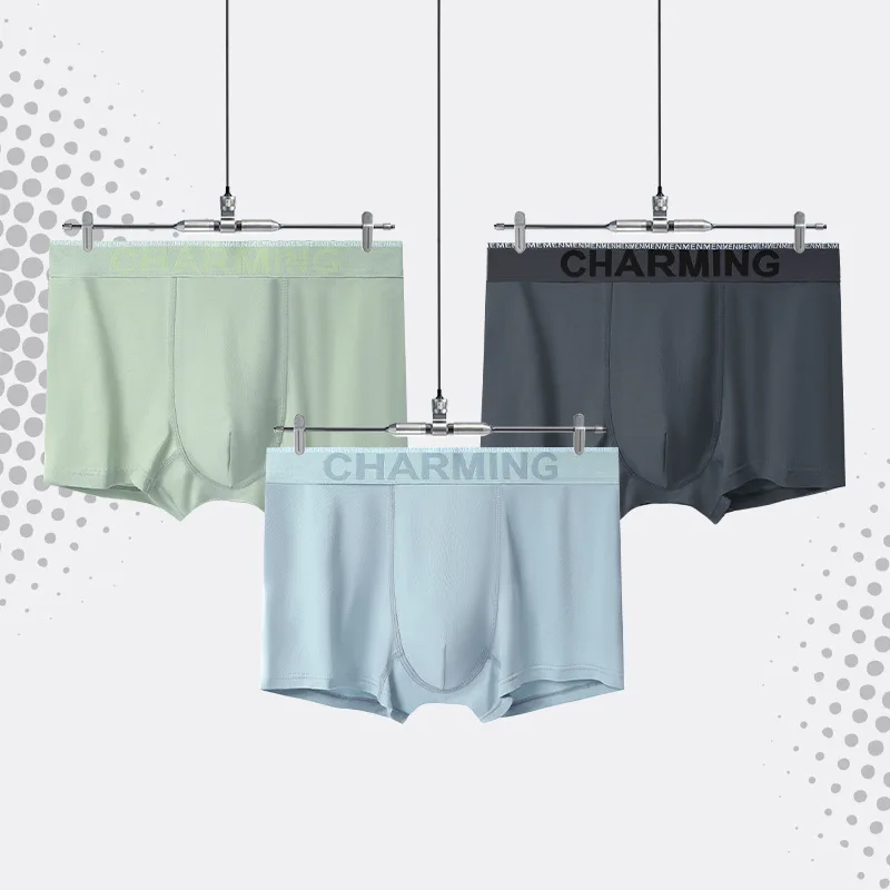 Two pack men's panties Modal cotton crotch traceless men's breathable ice silk boxers men's style boys
