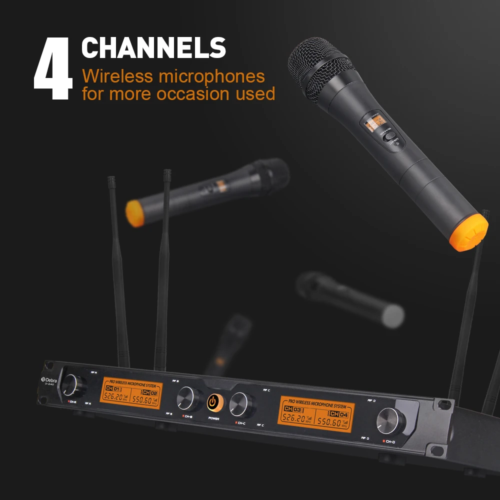 Debra Audio D-240 4-канальная UHF беспроводная микрофонная система ручная гарнитура