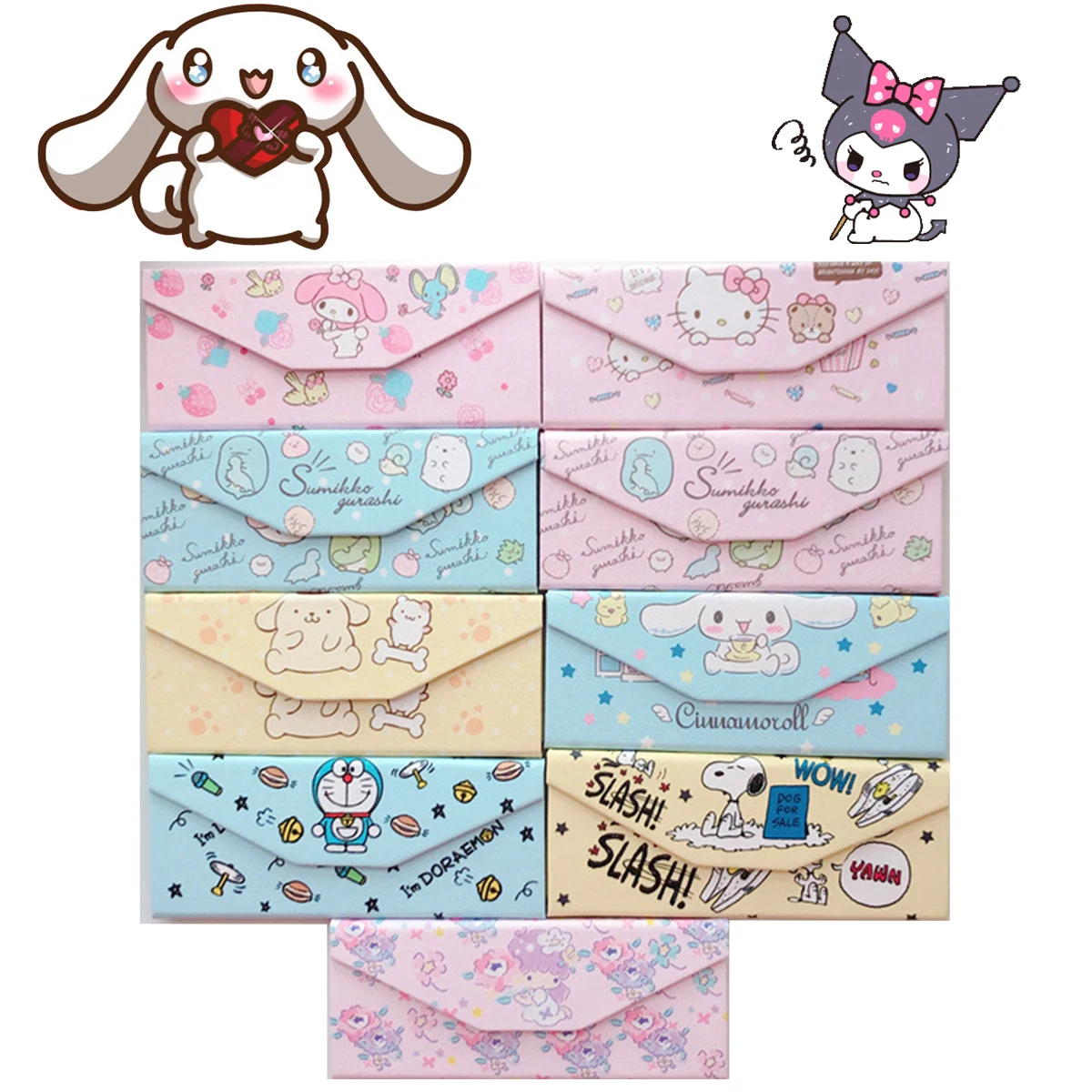 

Милый складной чехол для очков Sanrio Hello Kittys Kuromi Melody Cinnamorol