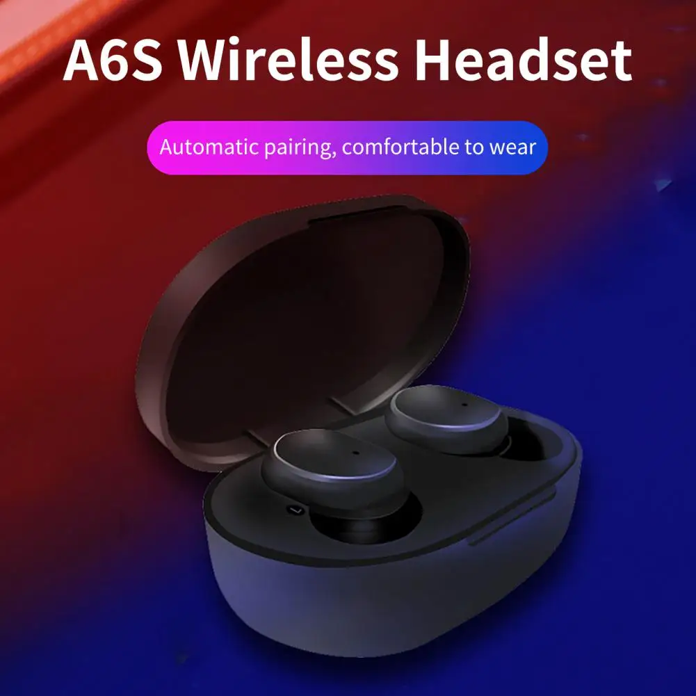 

A6S Wireless Earphone Lossless Noise Cancelling Long Standby Time Bluetooth-compatible5.0 Headphones HiFi In-ear Earbud