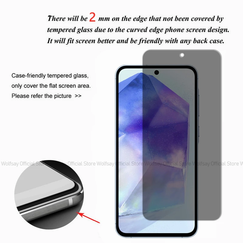 2/4 шт. Защитная пленка для экрана Samsung Galaxy A55