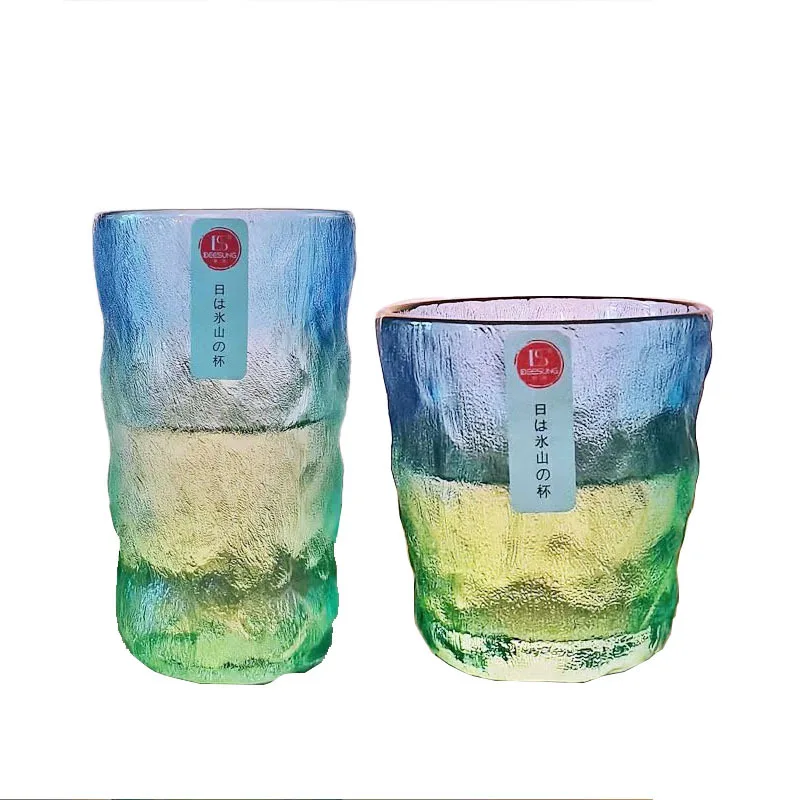 

Japanese-style Creative Glacier Crack Glass Gradient Water Cup Household Bark Pattern Beer Cup Juice Cup Coffee Cup