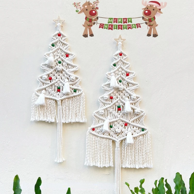 

Macrame Christmas Tree White Pine Tree Christmas Wall Hanging Boho Christmas Decor Farmhouse Xmas Decor Unique Christmas Gift