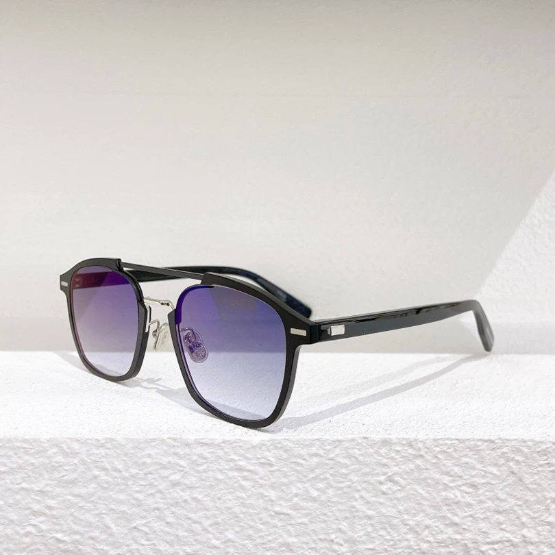 

Square metal balck frame women sunglasses gradient grey lens fashion style men sunglasses