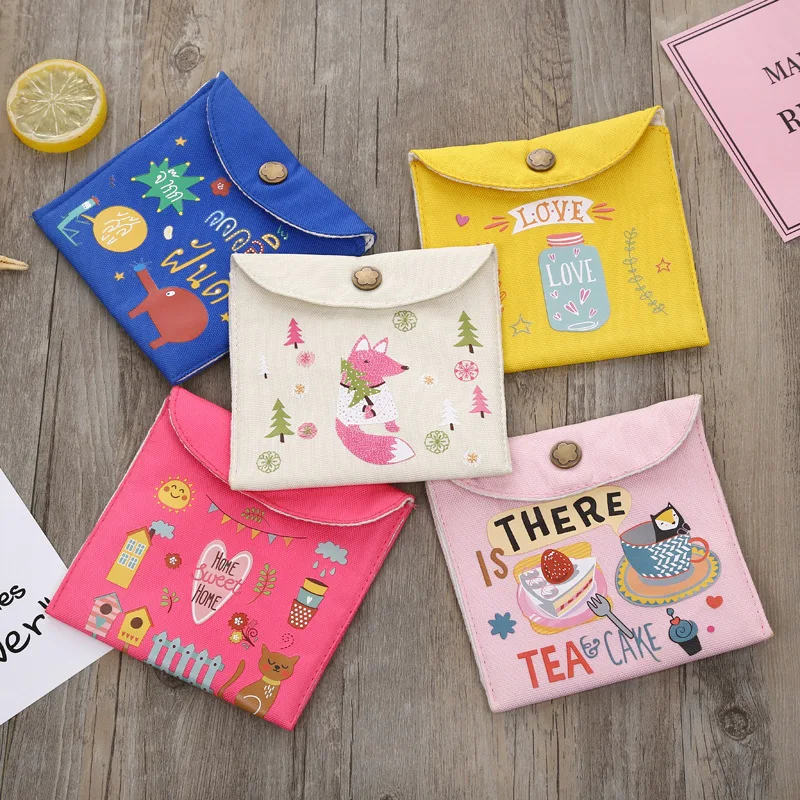 

Multifunctional Print Storage Bag Girls Tampon Sanitary Pad Organizer Pocket Coin Purse Mini Cosmetic Bag Pouch Card Holder
