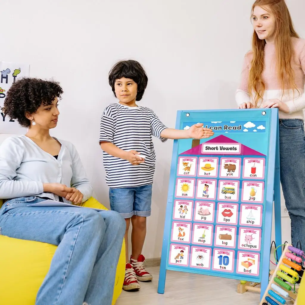 

Chart Learn Grammar Toy Clear Printing Blue Hanging Bag for Classroom
