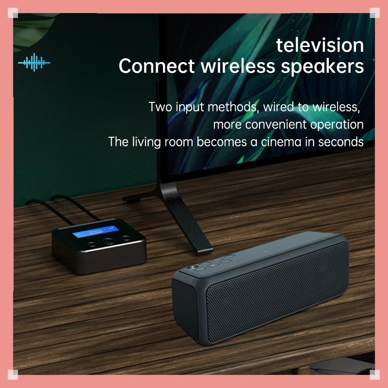

5.0 Audio Transmitter Receiver LCD Display RCA 3.5mm AUX USB Dongle Stereo Wireless Adapter For Car PC TV Headphones