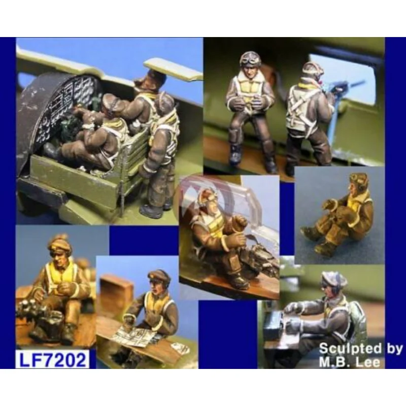 1/72 Scale Die-cast Resin B-17 Flying Fortress Heavy Bomber Unit (10 People) Model Kit, Unpainted, Free Shipping