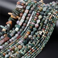 natural indian agates bead round tube irregular shape stone loose spacer beads for jewelry making necklace bracelet earrings diy