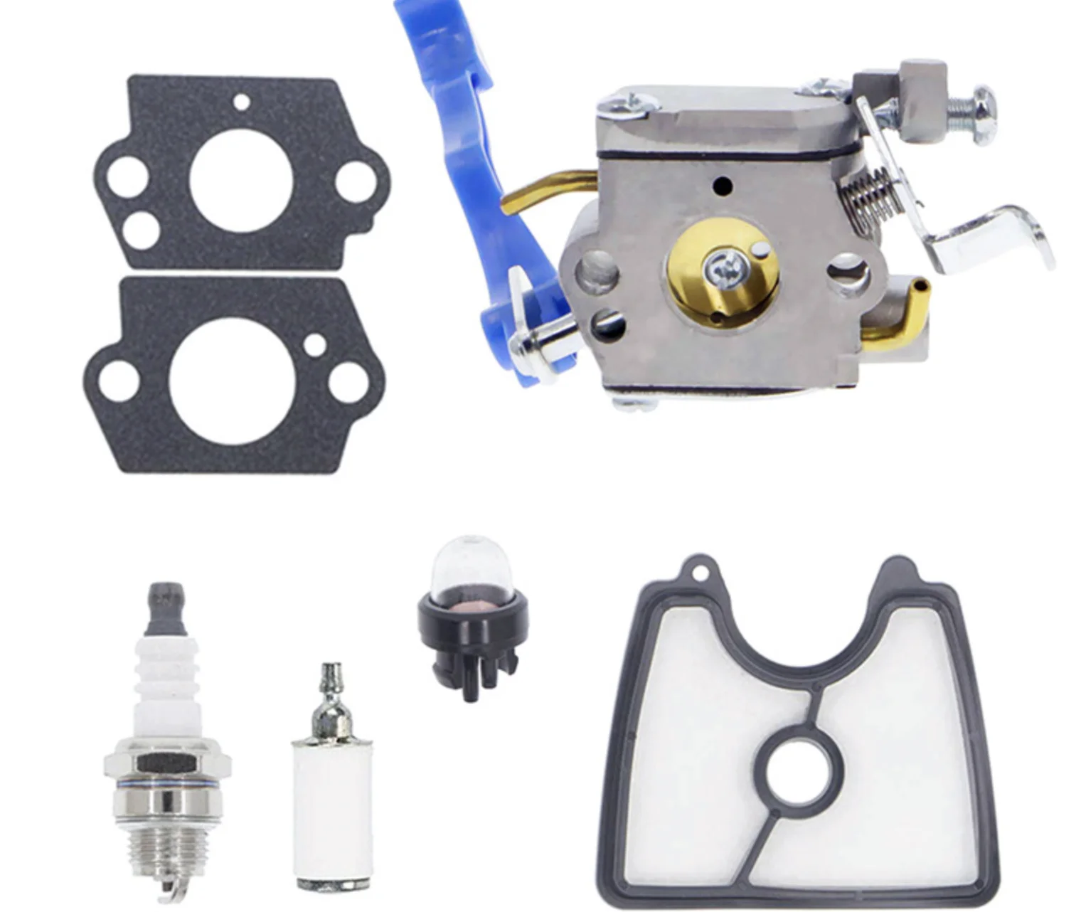

Carburetor Gasket Kit For Husqvarna 125B 125BX 125BVX Leaf Blower Replacement #C1Q-W37 545 08 18-11 w/Air Fuel Filter Spark Plug