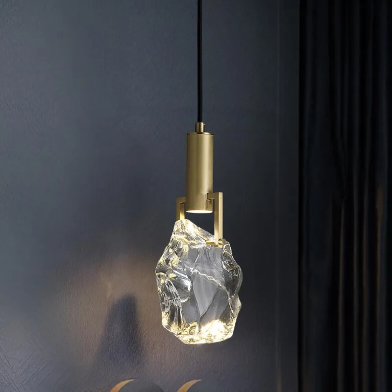 New Crystal Led Pendant Lamp Nordic luxury brass Dining Room Bar Kitchen suspension Luminaire bedroom bedside Hanging lights