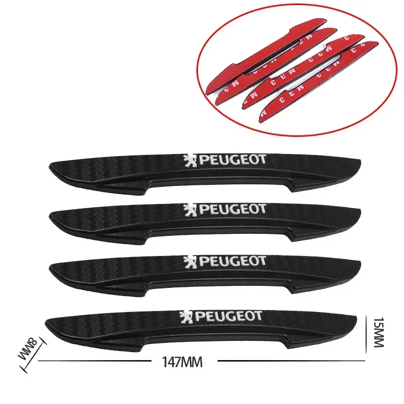 Наклейка с эмблемой боковой протектор двери автомобиля для Peugeot 3008 408 508 205 106 406 407