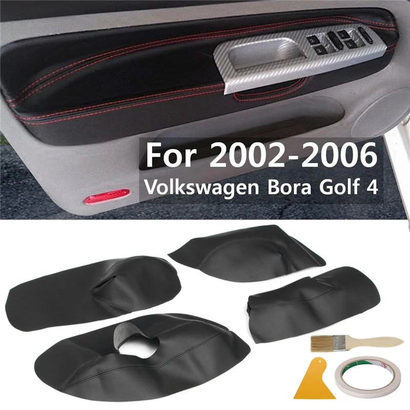 

Car Door Armrest Panel Microfiber Leather Cover Trim For Volkswagen Bora Golf 4 2002 2003 2004 2005 2006 Interior Door Accessory