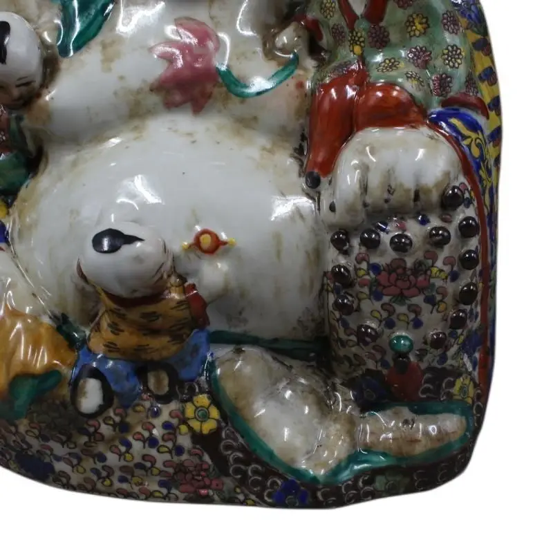Фото Рельефная статуя Будды Республики Китай Pastel Wuzi Dengke Maitreya, старинные товары, старинное украшение №3