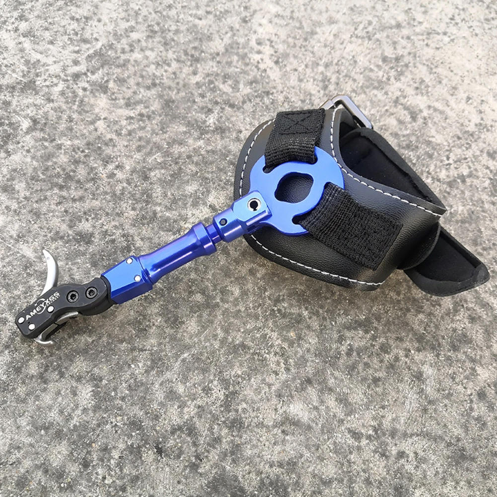 

Aids Release Aids Bow Release Aids 100 Lbs 19x9.7x3.5cm 1pc 360 Rotation Black/blue/Red Leather Aluminum Alloy