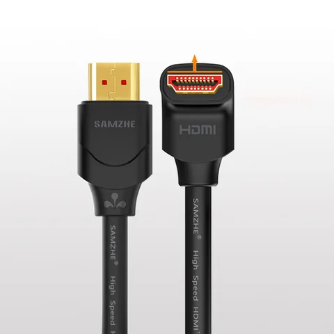 SAMZHE HDMI кабель 4K HDMI 2,0 кабель с углом поворота 90/270 градусов адаптер для Apple TV PS4/5 сплиттер видео аудио 90 градусов HDMI кабель