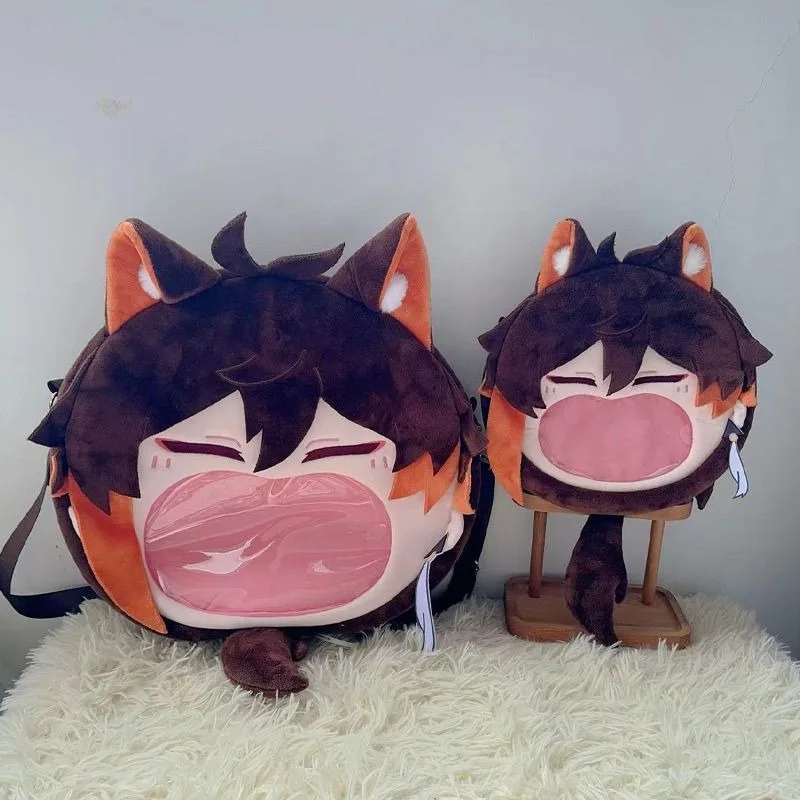 Genshin Impact Zhongli Itabag аниме периферийные устройства милый мультяшный рюкзак большой